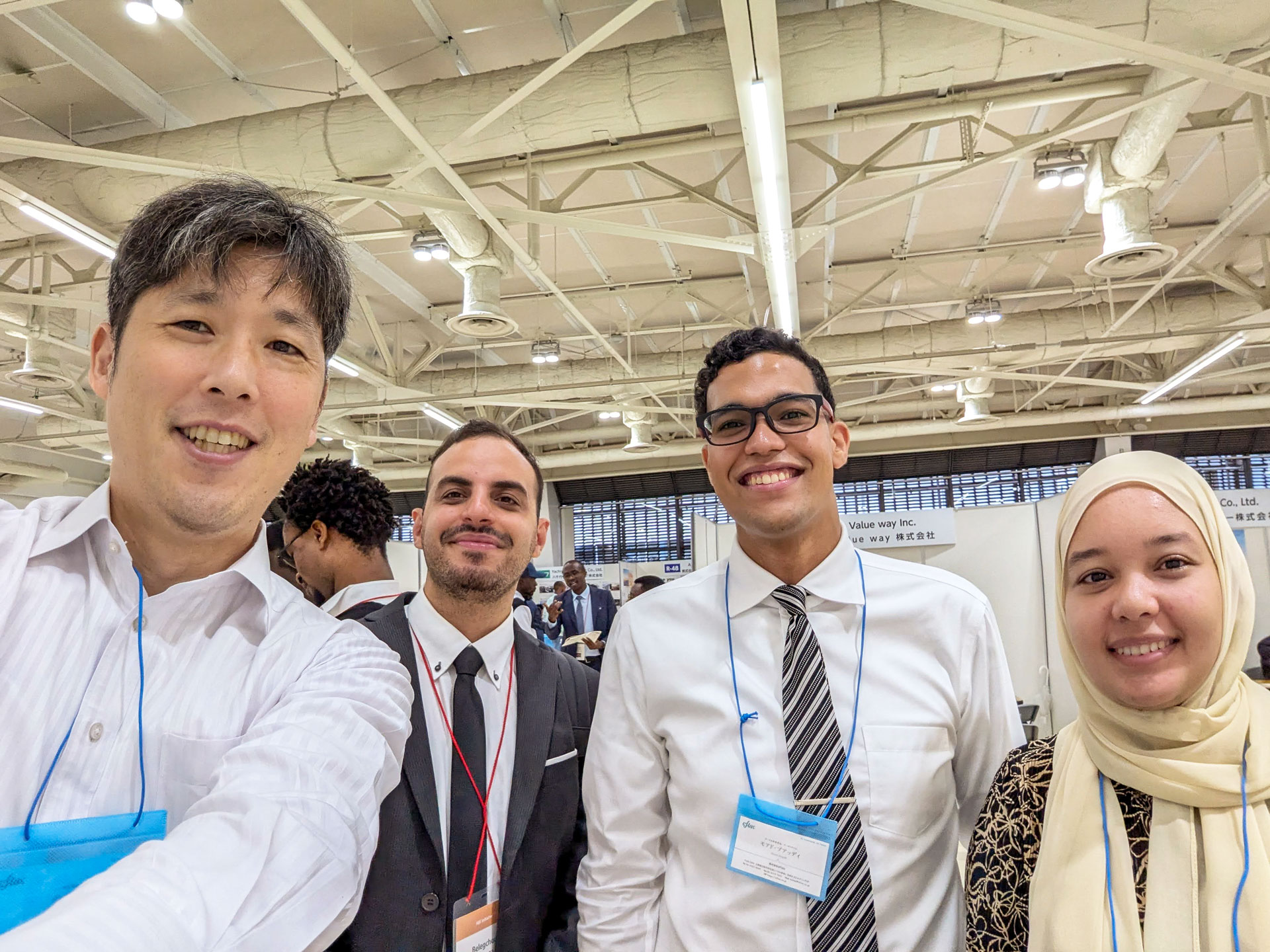 JICA Networking Fair Autumn 2024 に参加したeftaxの代表中井友昭、Mouad、Omara